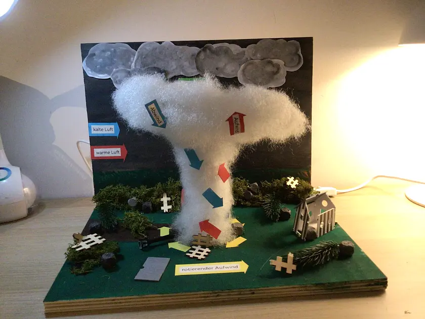 Diarama eines Tornados