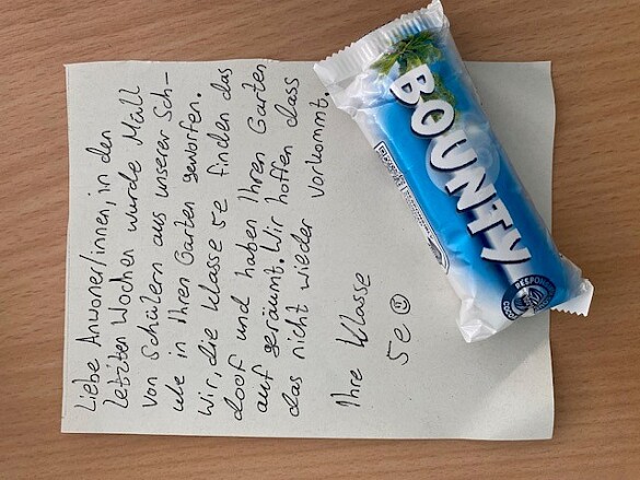 Brief mit Schokolade