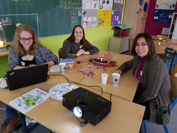 Power-Point-Pr&auml;sentation mit Frau Kumpe und Frau Spiegelhalter (jun.)